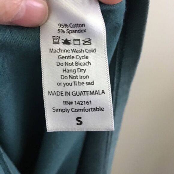 LuLaRoe Acid Wash Teal Debbie Long Sleeve Dress - Picture 6 of 7